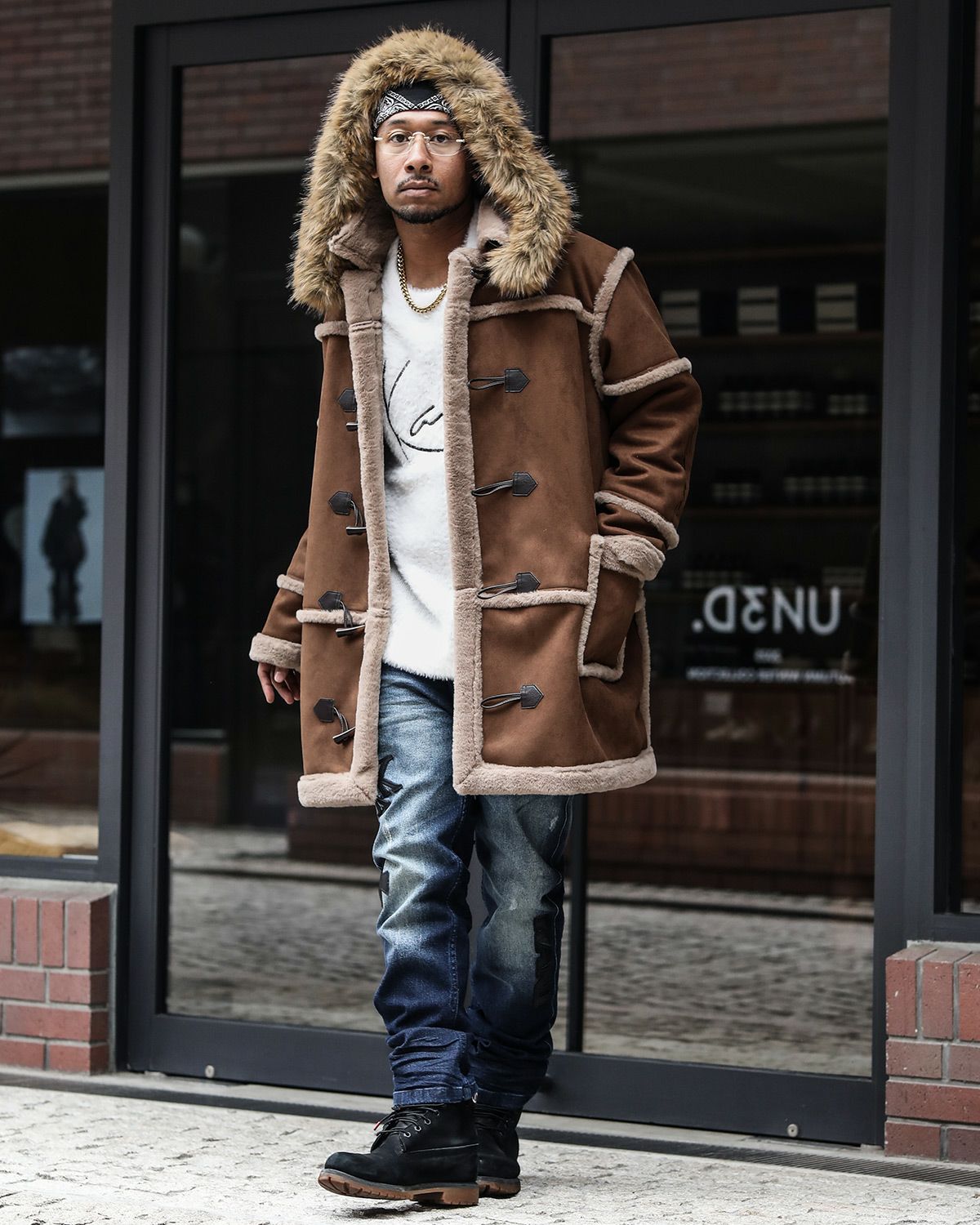 ホワイト：183cm(Lサイズ着用)