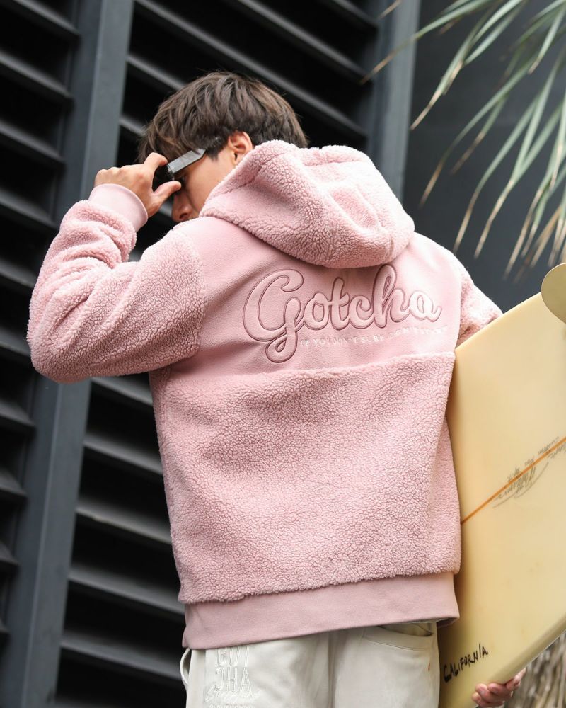 ピンクグレー：180cm/70kg(Lサイズ着用)