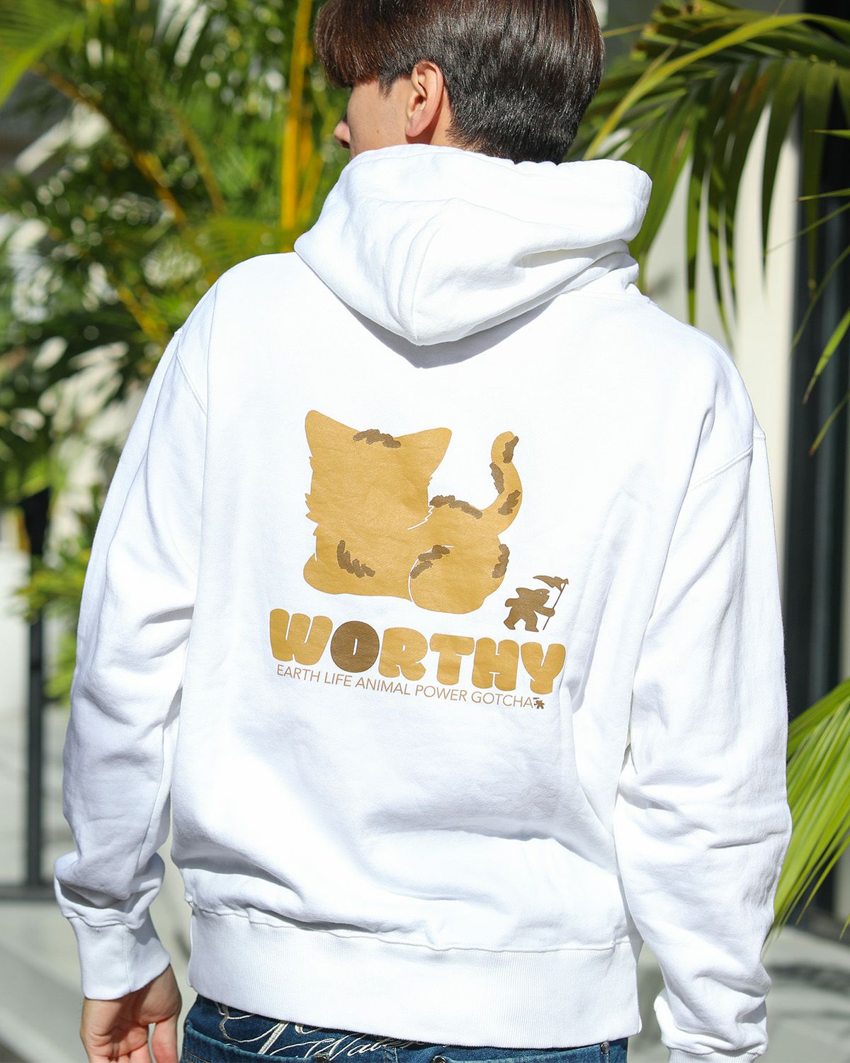 ホワイト：180cm/70kg(Lサイズ着用)