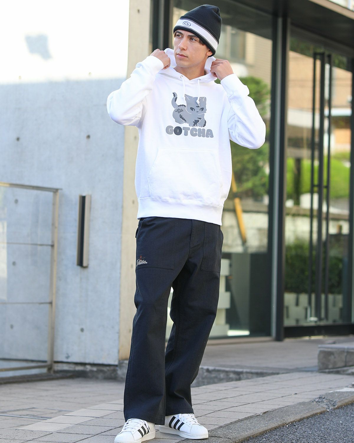 グレー：180cm/70kg(Lサイズ着用)