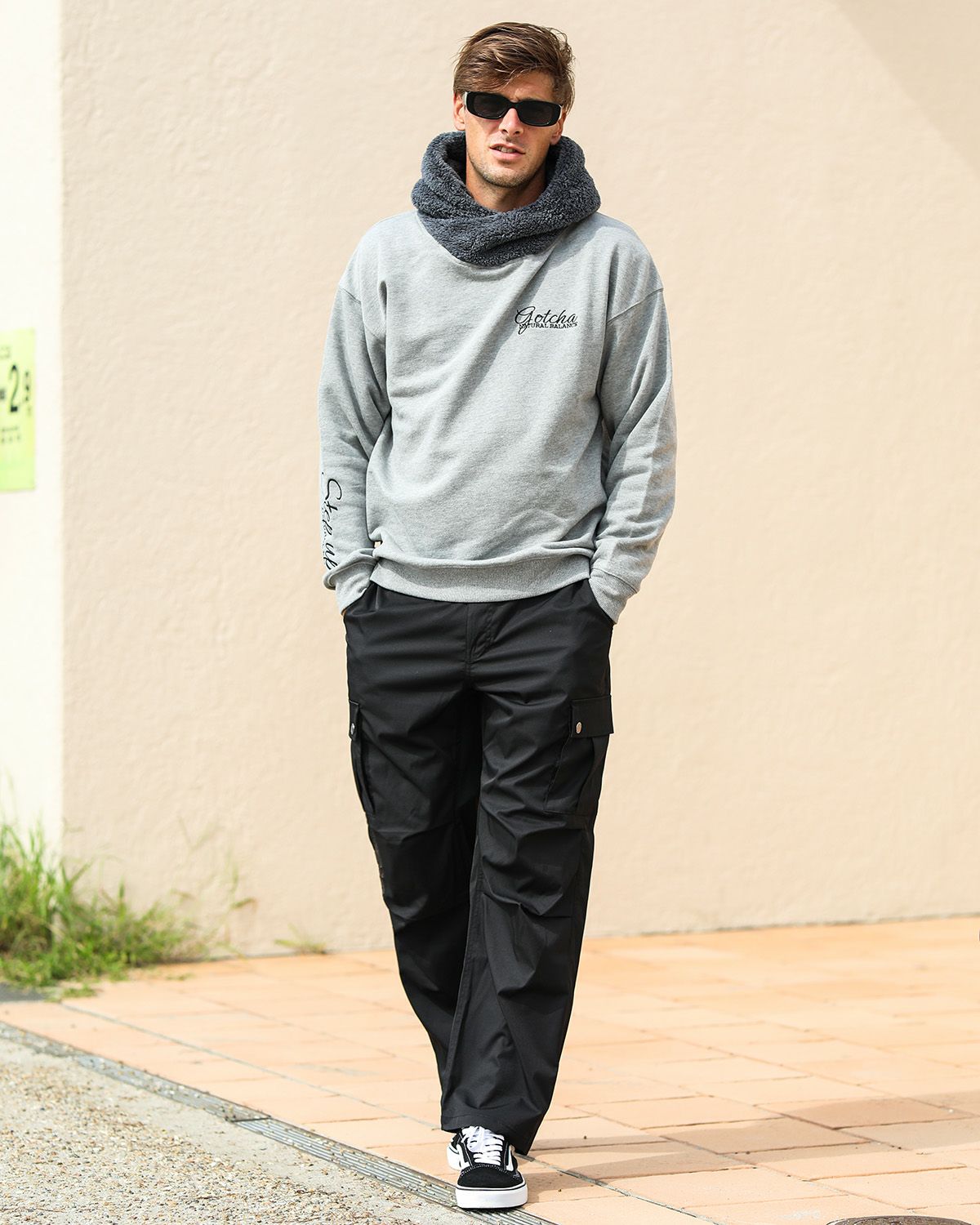 杢グレー：183cm/70kg(Lサイズ着用)