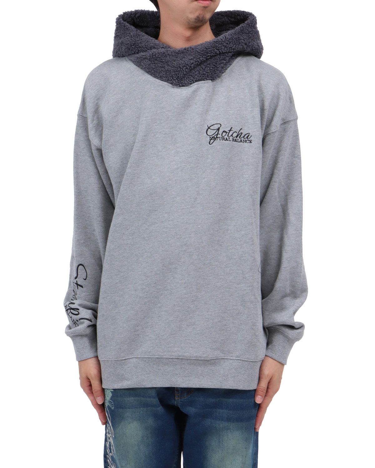 杢グレー：174cm62kg(Lサイズ着用)