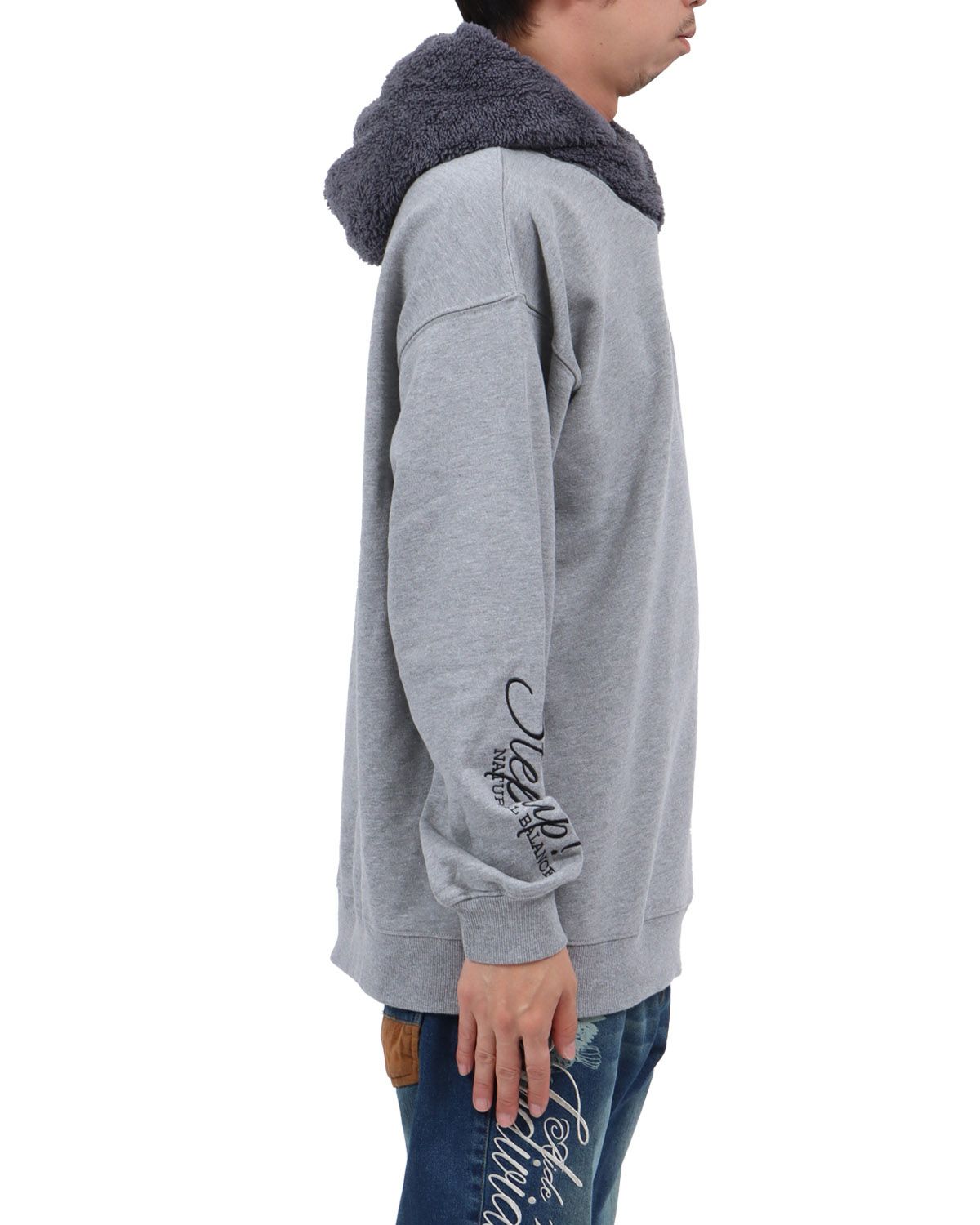 杢グレー：174cm62kg(Lサイズ着用)