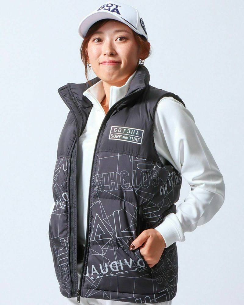 GOTCHA GOLFダウンベスト(D80% F20%)ブラック【美品】S GOTCHA GOLF
