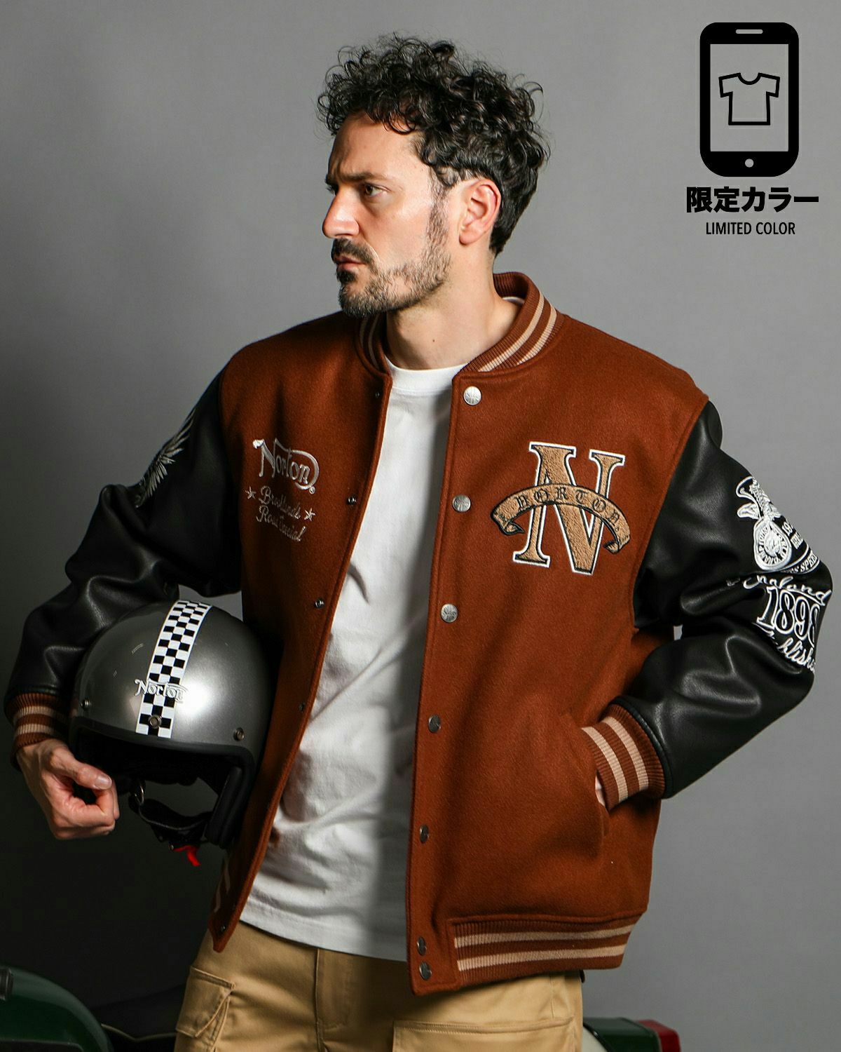 ブラウン:186cm(Lサイズ着用)