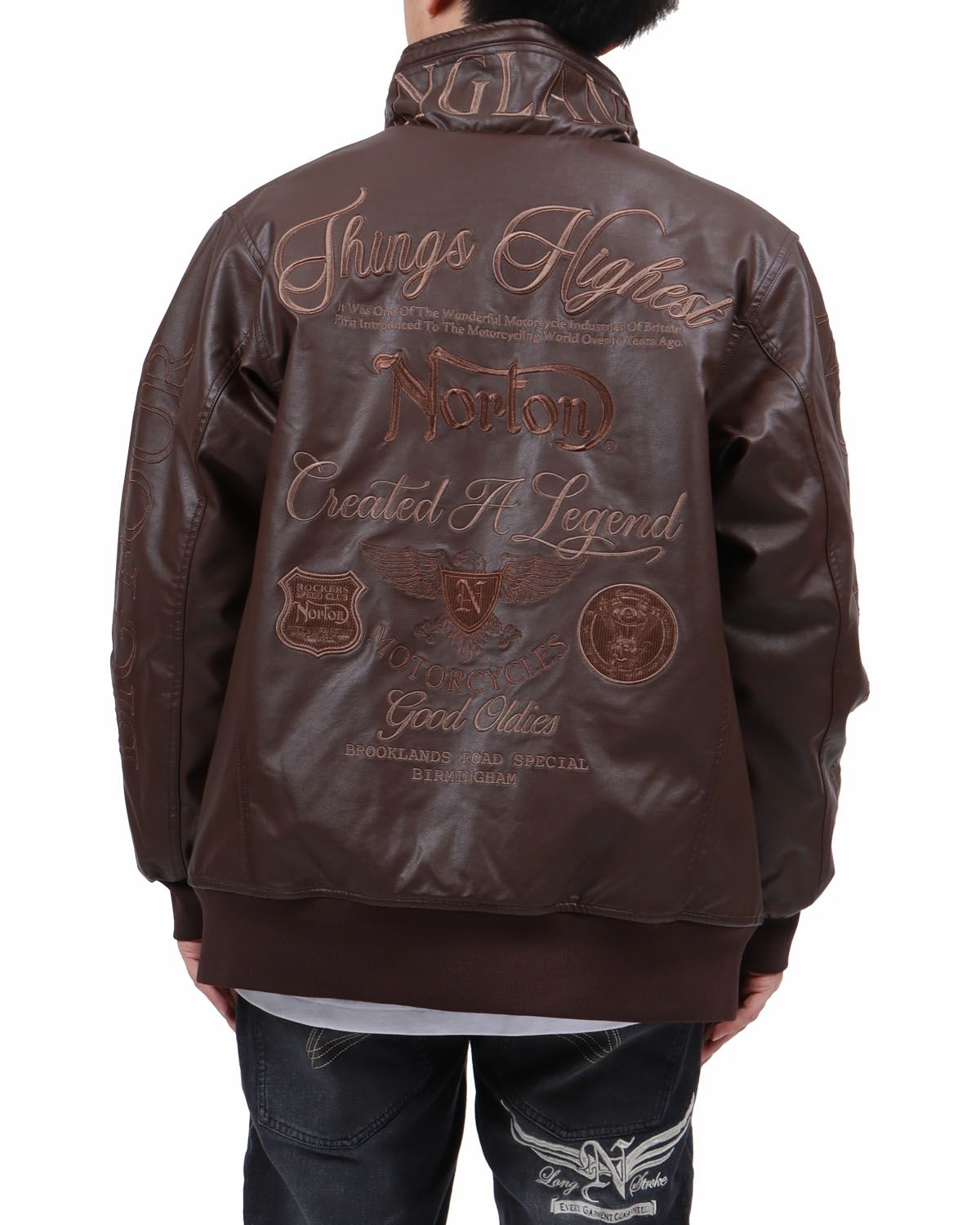 ダークブラウン：173cm63kg(Lサイズ着用)