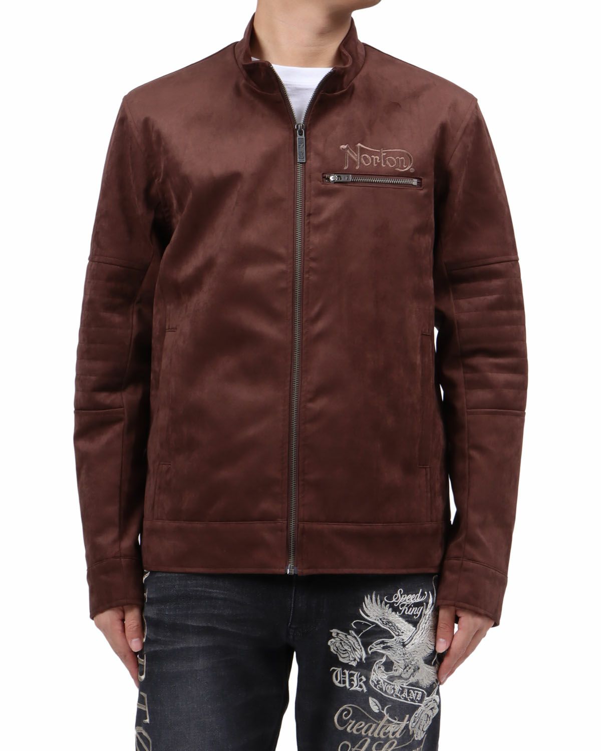 ブラウン：173cm63kg(Lサイズ着用)