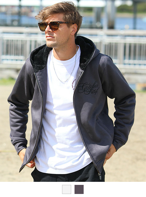 グレー：183cm/70kg(Lサイズ着用)