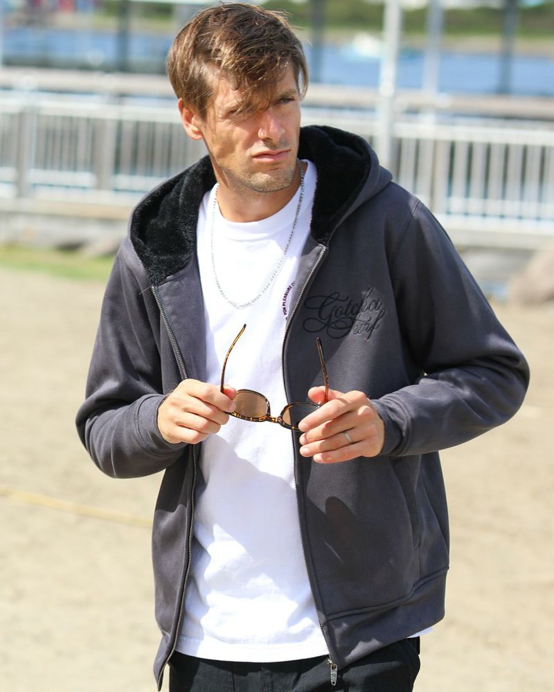 撥水 裏ボア おもちスウェード ジップパーカー