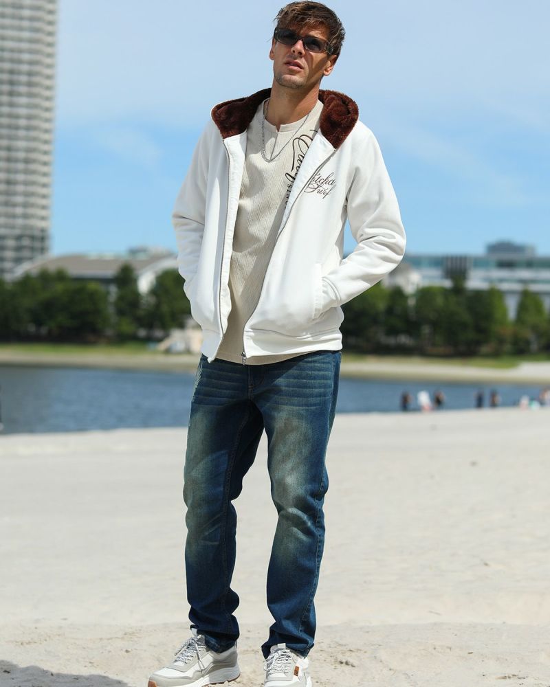 オフホワイト：183cm/70kg(Lサイズ着用)