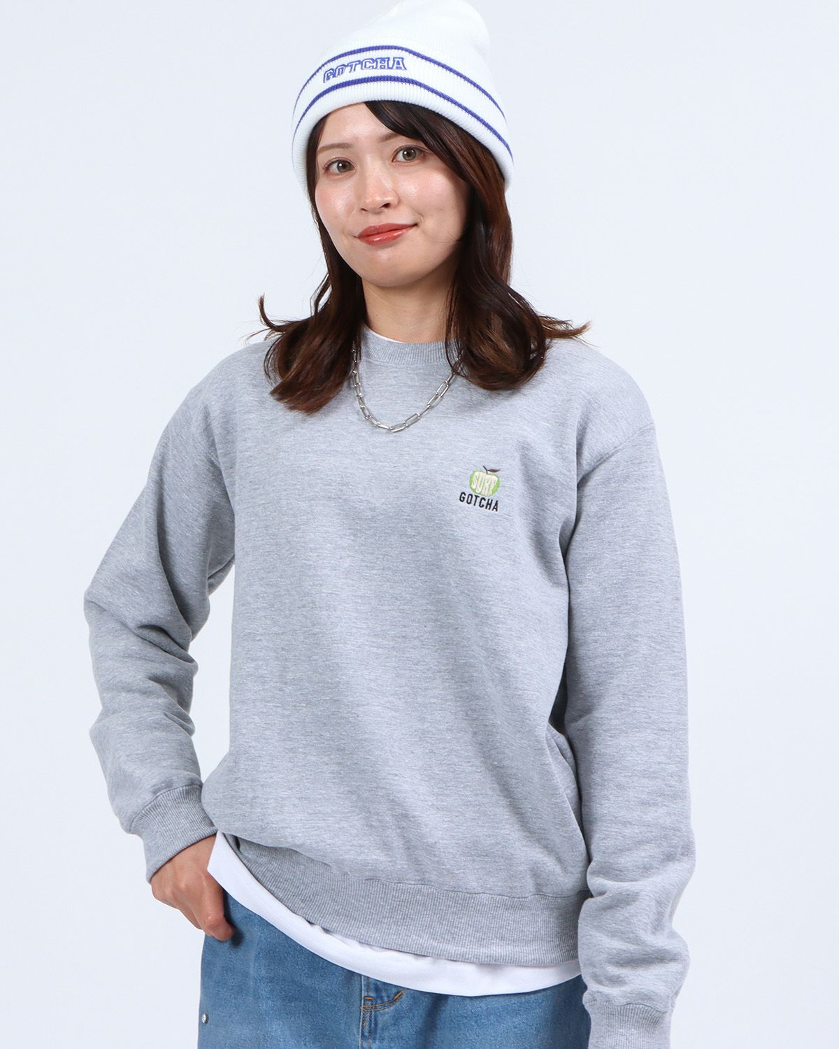 杢グレー：161cm(Mサイズ着用)