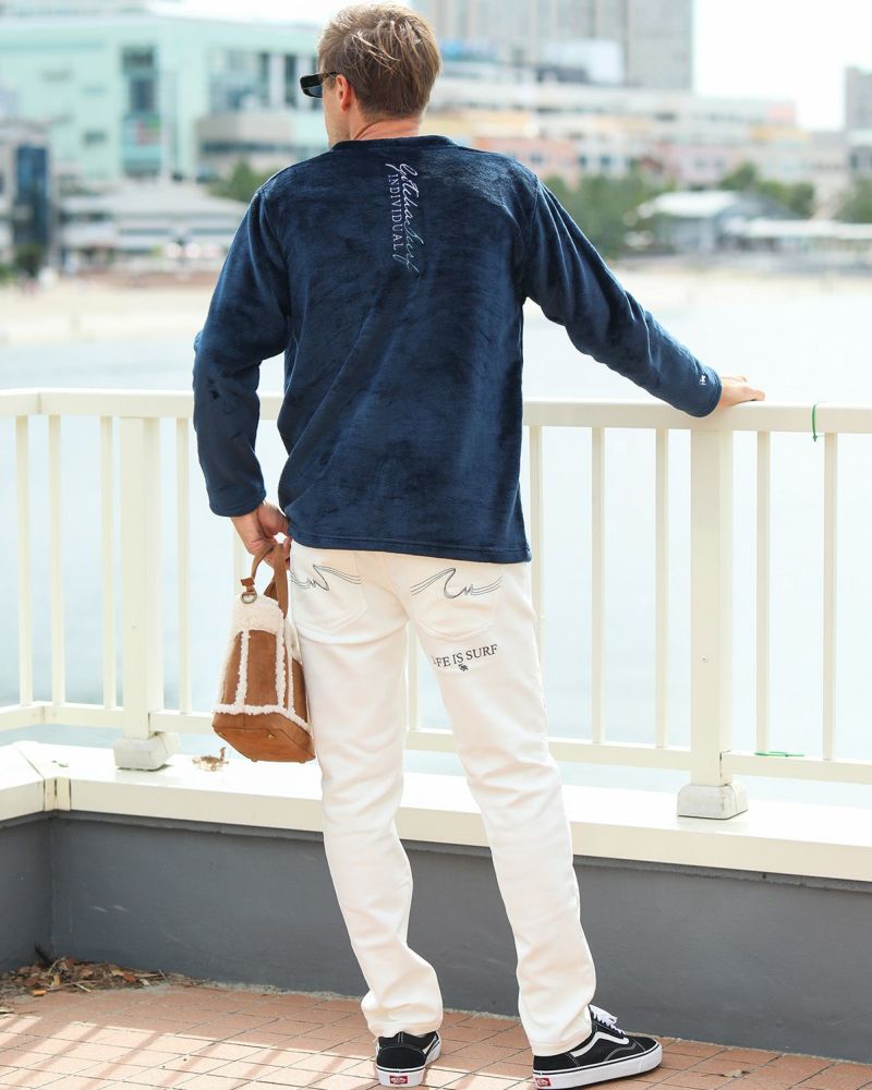 ネイビー：183cm/70kg(Lサイズ着用)