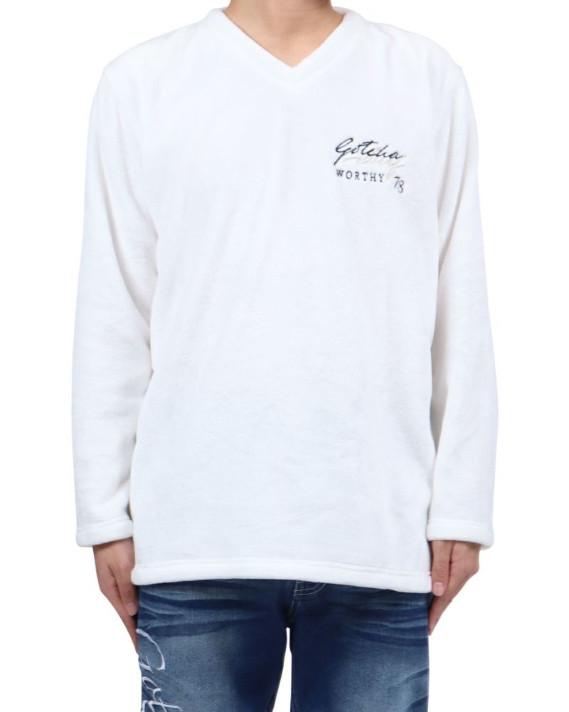 ホワイト：173cm63kg(Lサイズ着用)