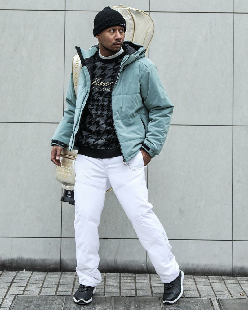 ホワイト：183cm(Lサイズ着用)