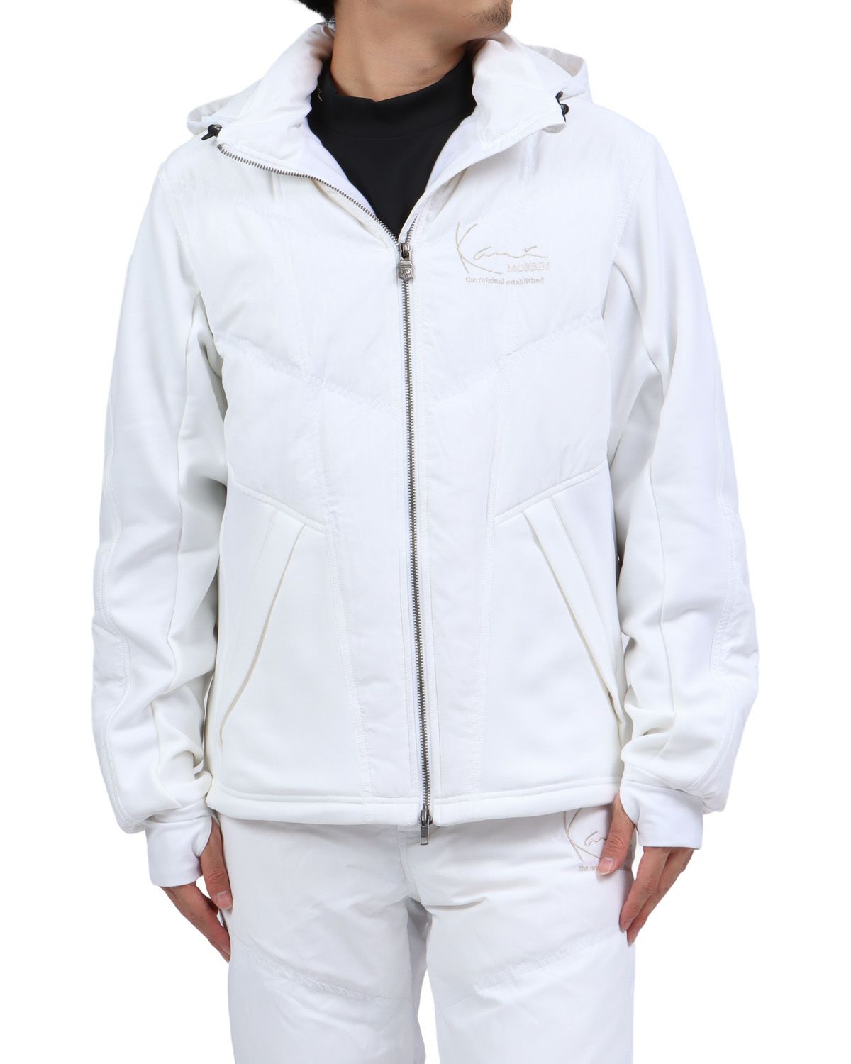 ホワイト：173cm63kg(Lサイズ着用)