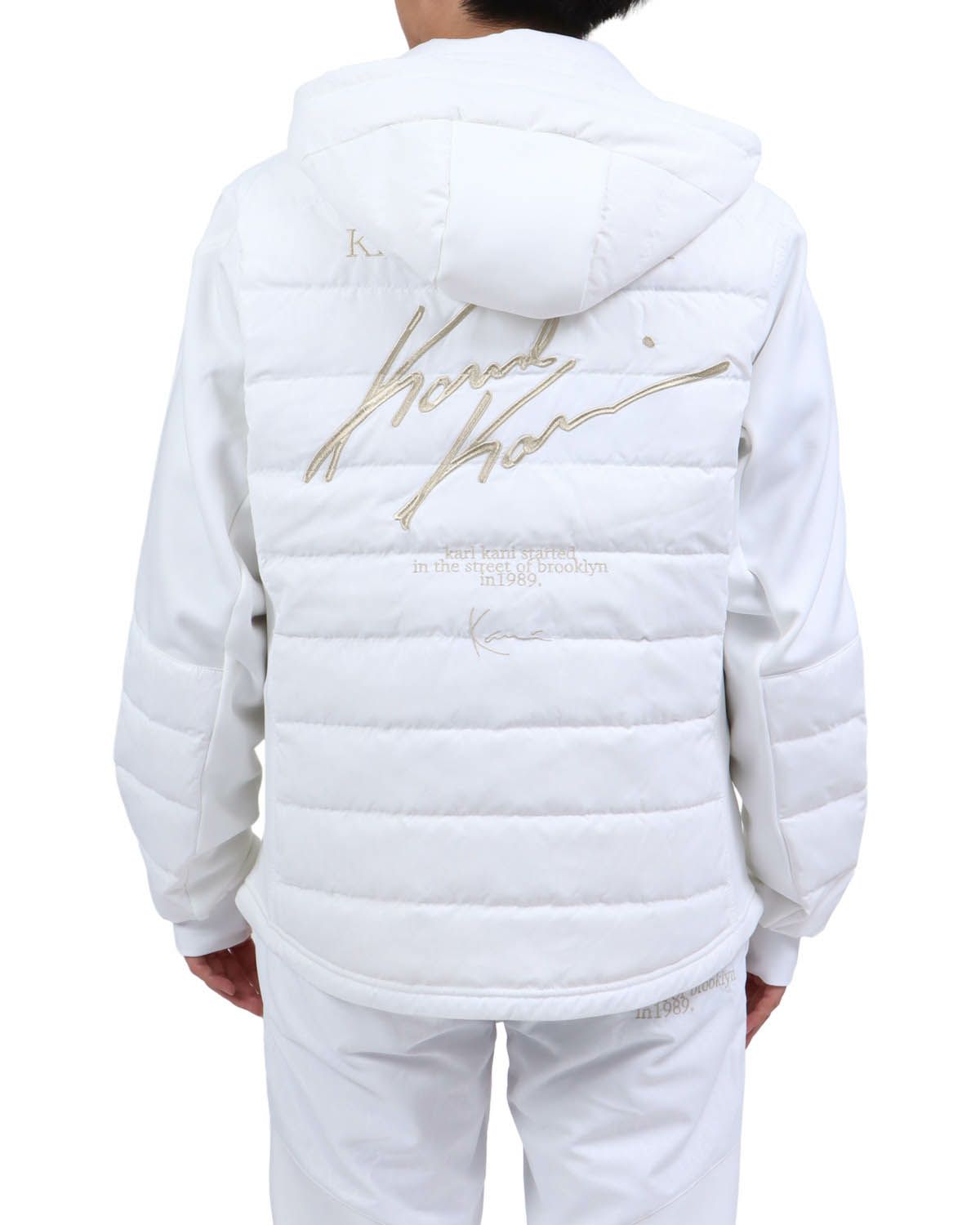 ホワイト：173cm63kg(Lサイズ着用)