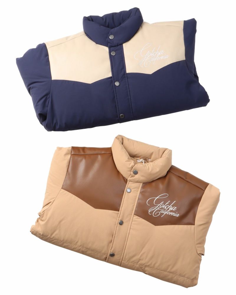 GOTCHA] ウエスタン PUレザー 切替 ダウンジャケット | PEET ONLINE STORE