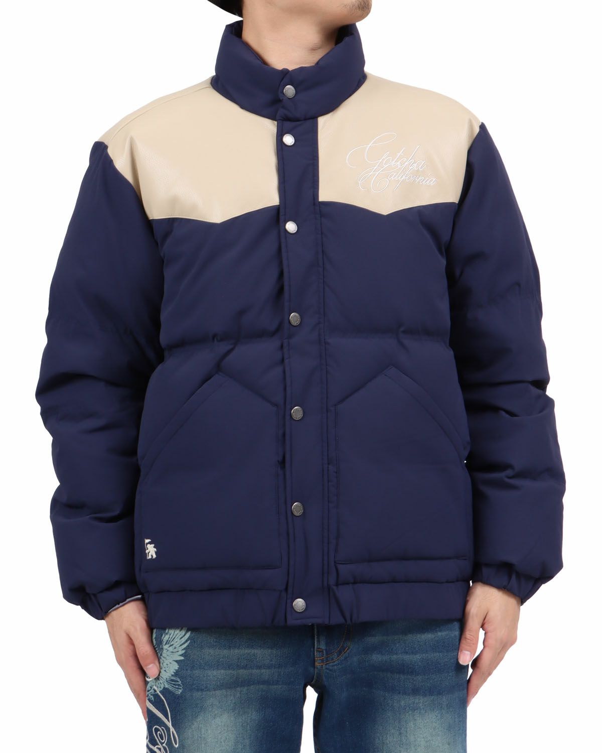 ネイビー：173cm63kg(Lサイズ着用)