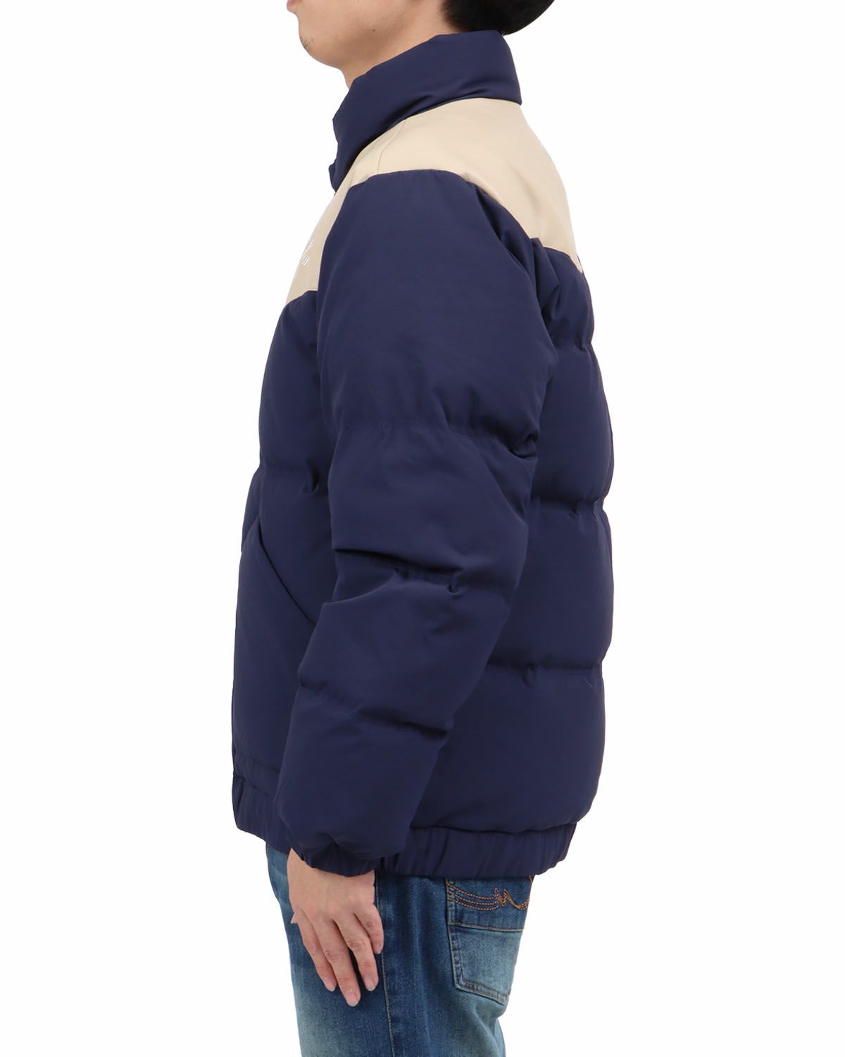 ネイビー：173cm63kg(Lサイズ着用)