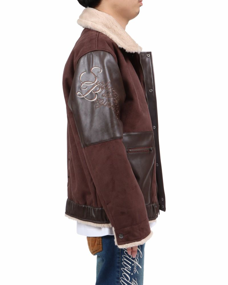 ブラウン：173cm63kg(Lサイズ着用)