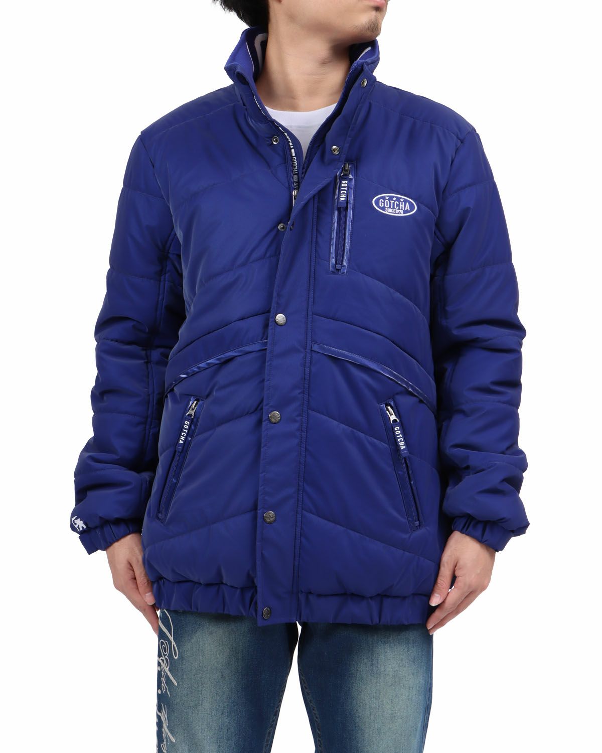 ブルー：173cm63kg(Lサイズ着用)フードなし仕様