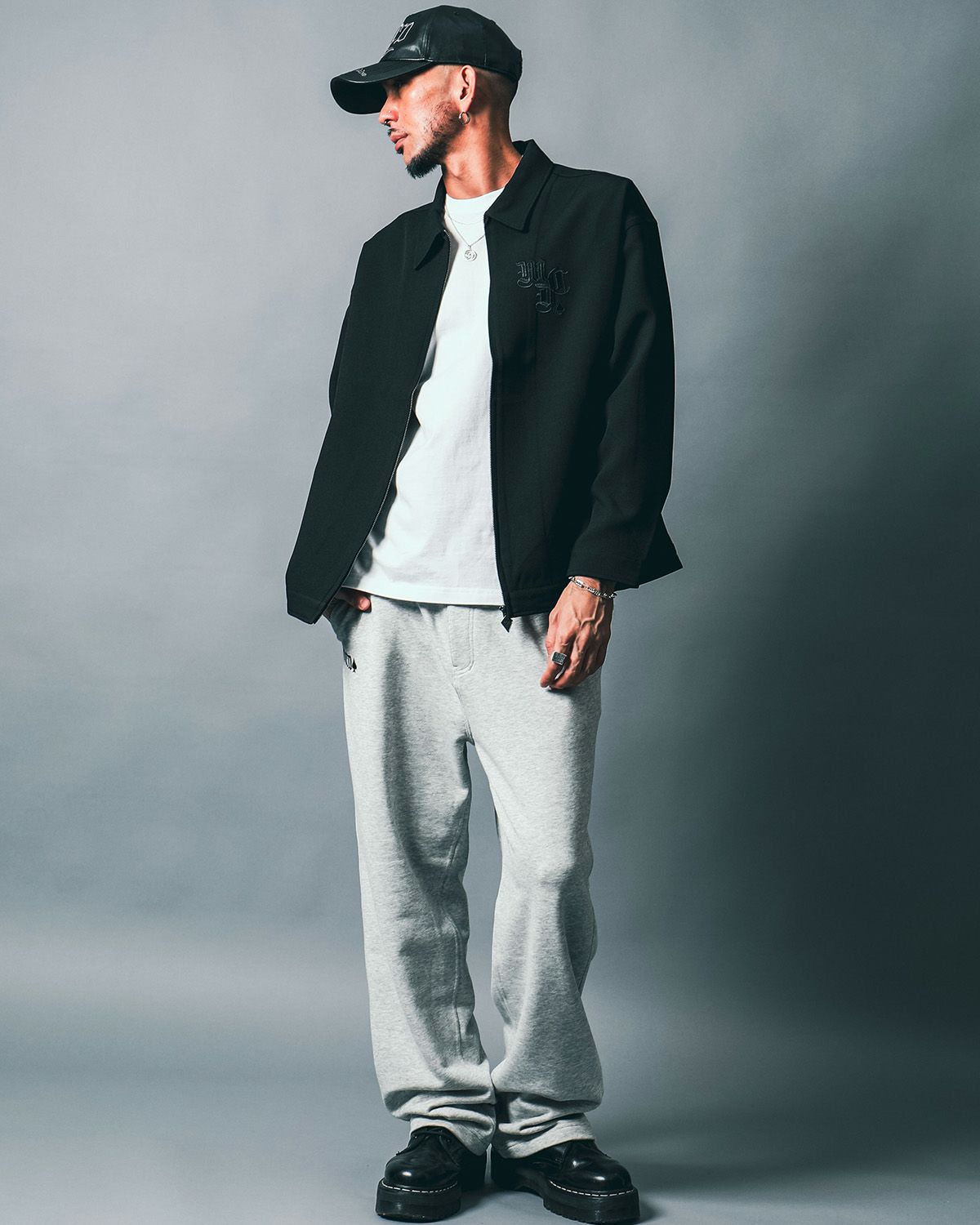 杢グレー:183cm(Lサイズ着用)