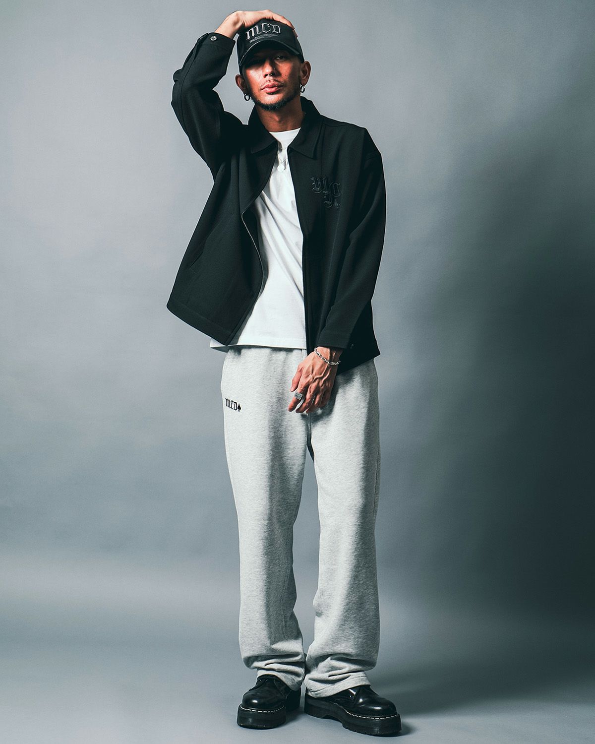 杢グレー:183cm(Lサイズ着用)