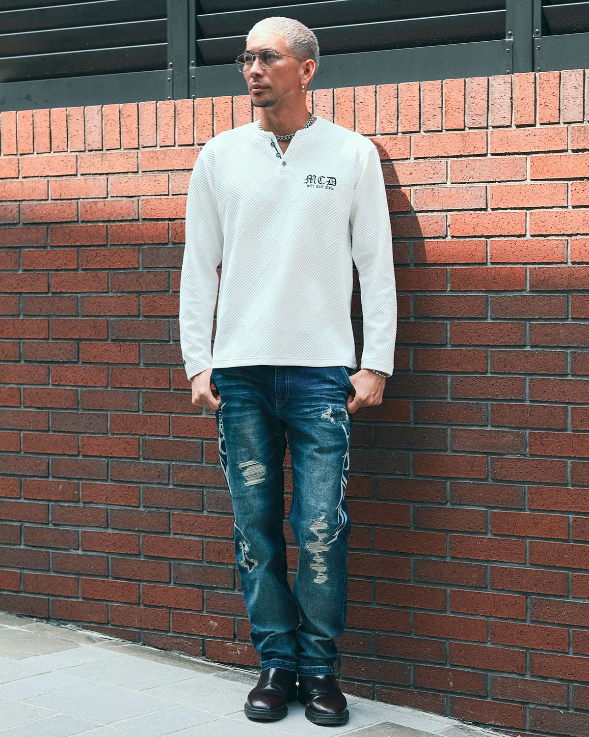 インディゴ:183cm(Lサイズ着用)