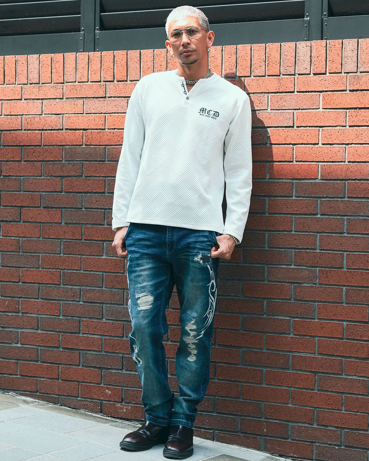 インディゴ:183cm(Lサイズ着用)