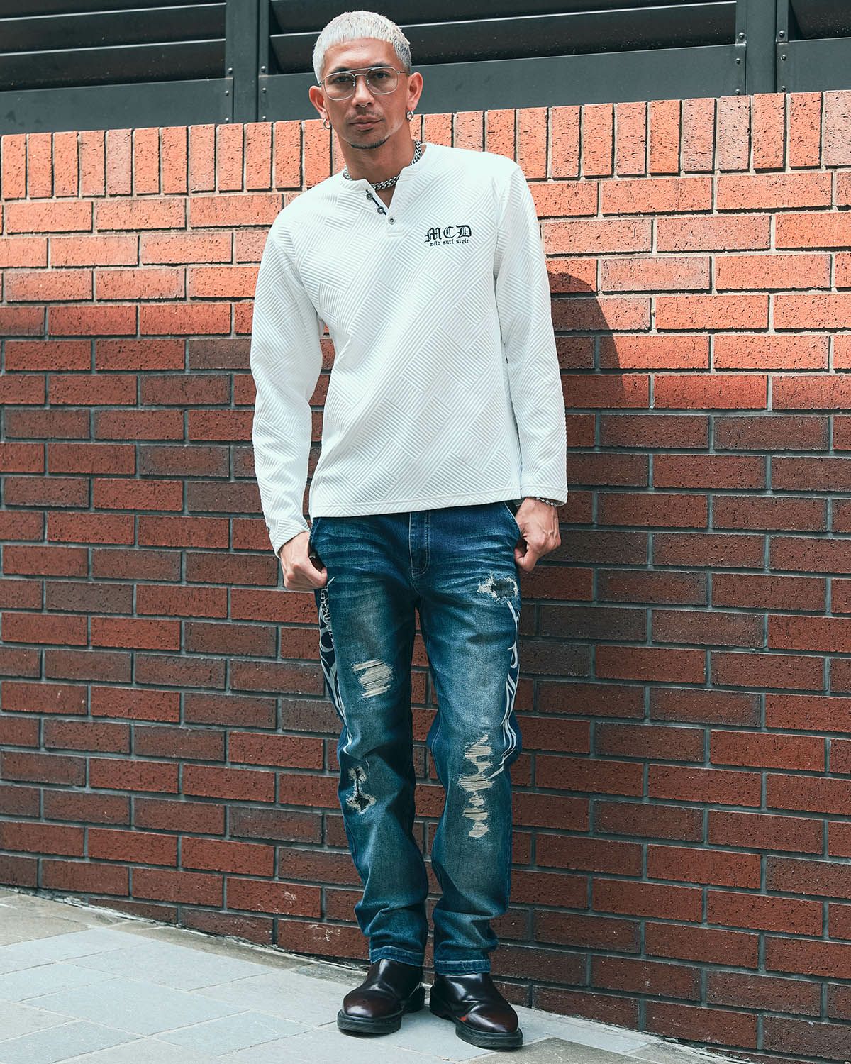 インディゴ:183cm(Lサイズ着用)