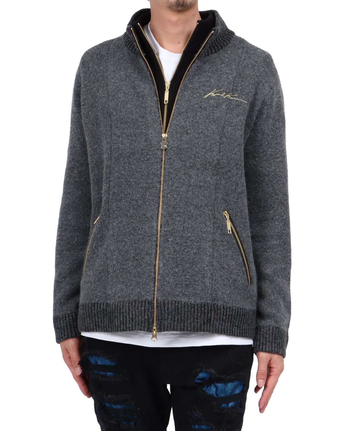 チャコール：174cm62kg(Lサイズ着用)