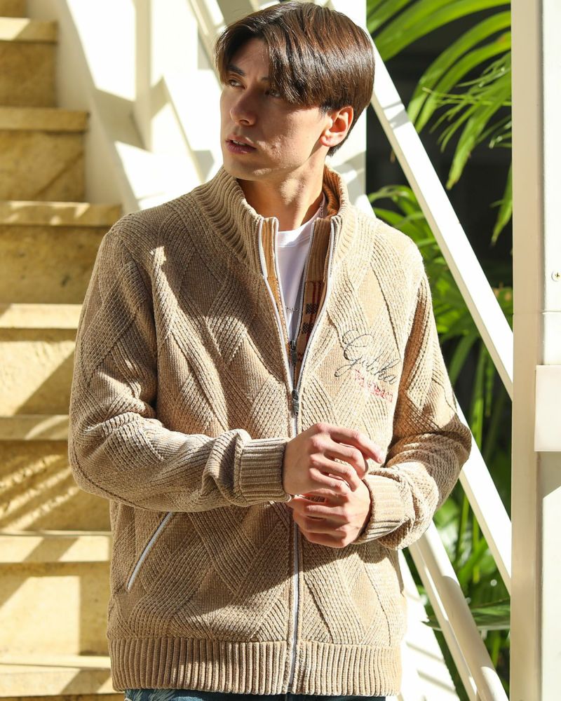 ベージュ：180cm/70kg(Lサイズ着用)