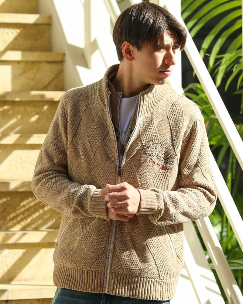 ベージュ：180cm/70kg(Lサイズ着用)