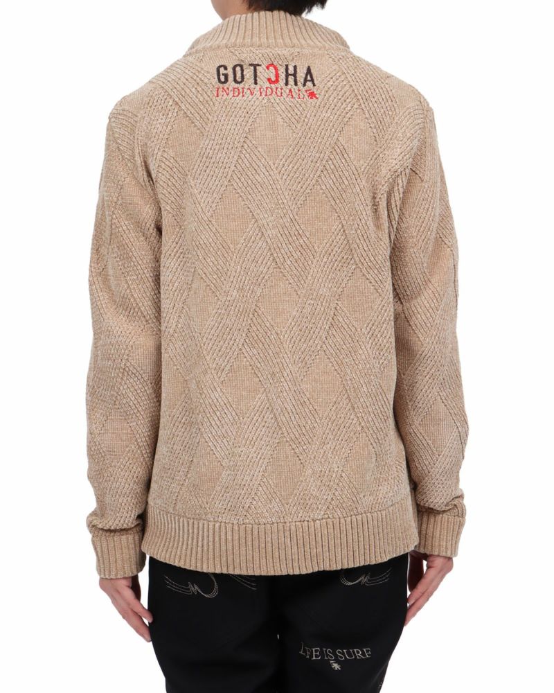 ベージュ：174cm62kg(Lサイズ着用)