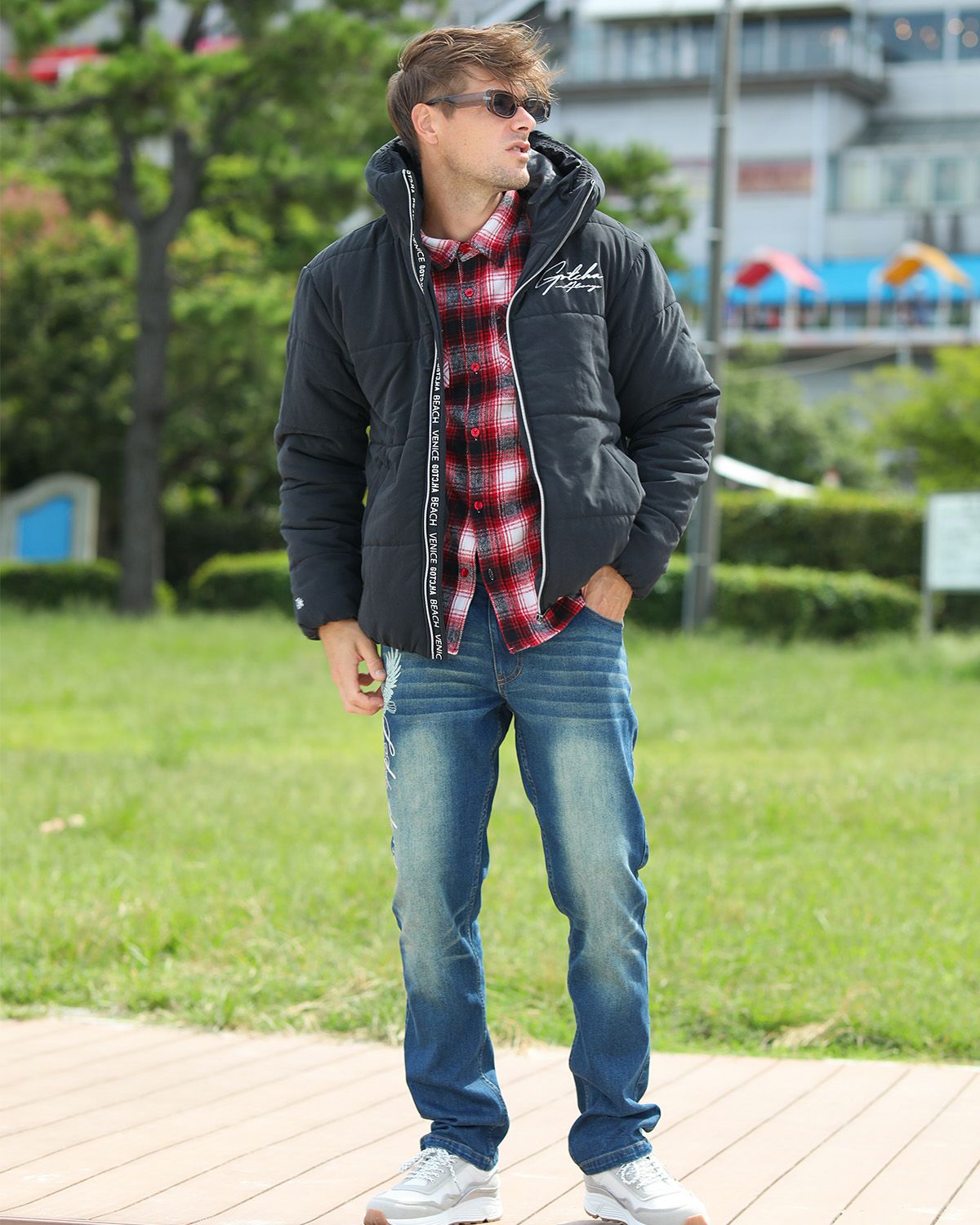 ブラック：183cm/70kg(Lサイズ着用)