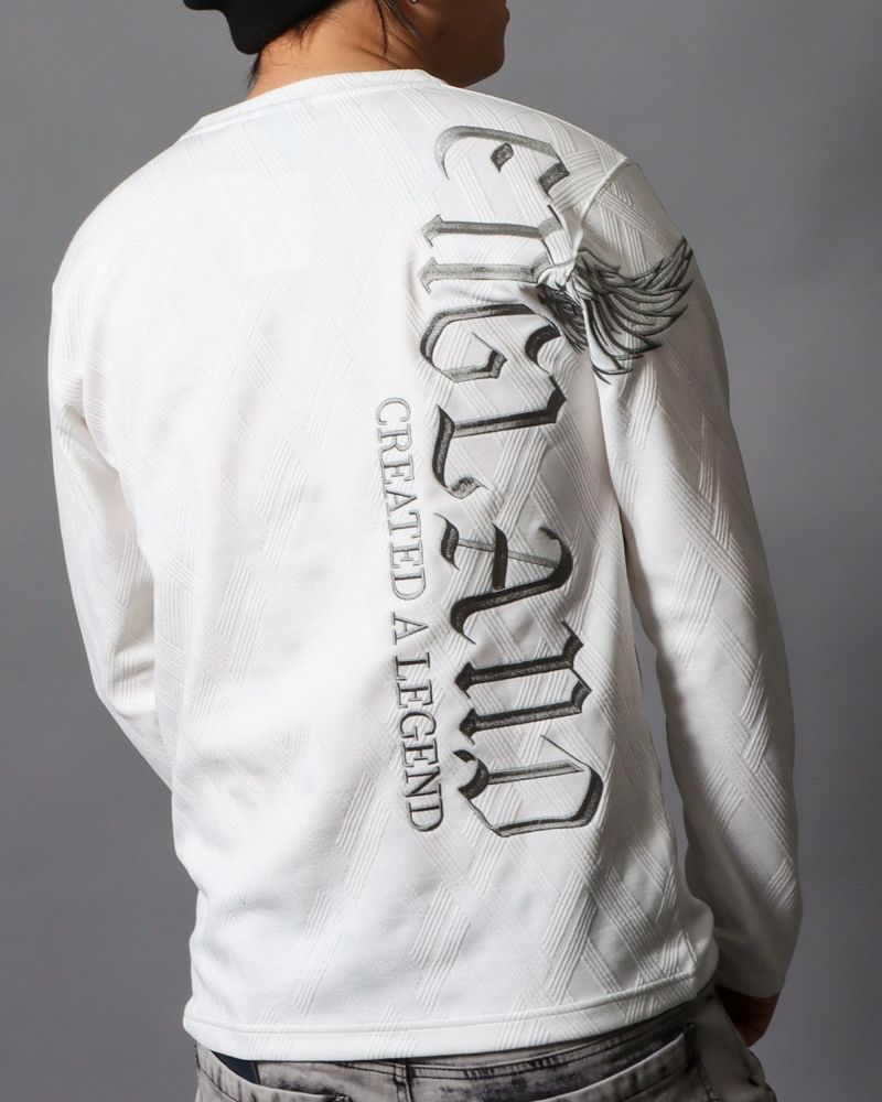 ホワイト：178cm/75kg(Lサイズ着用)