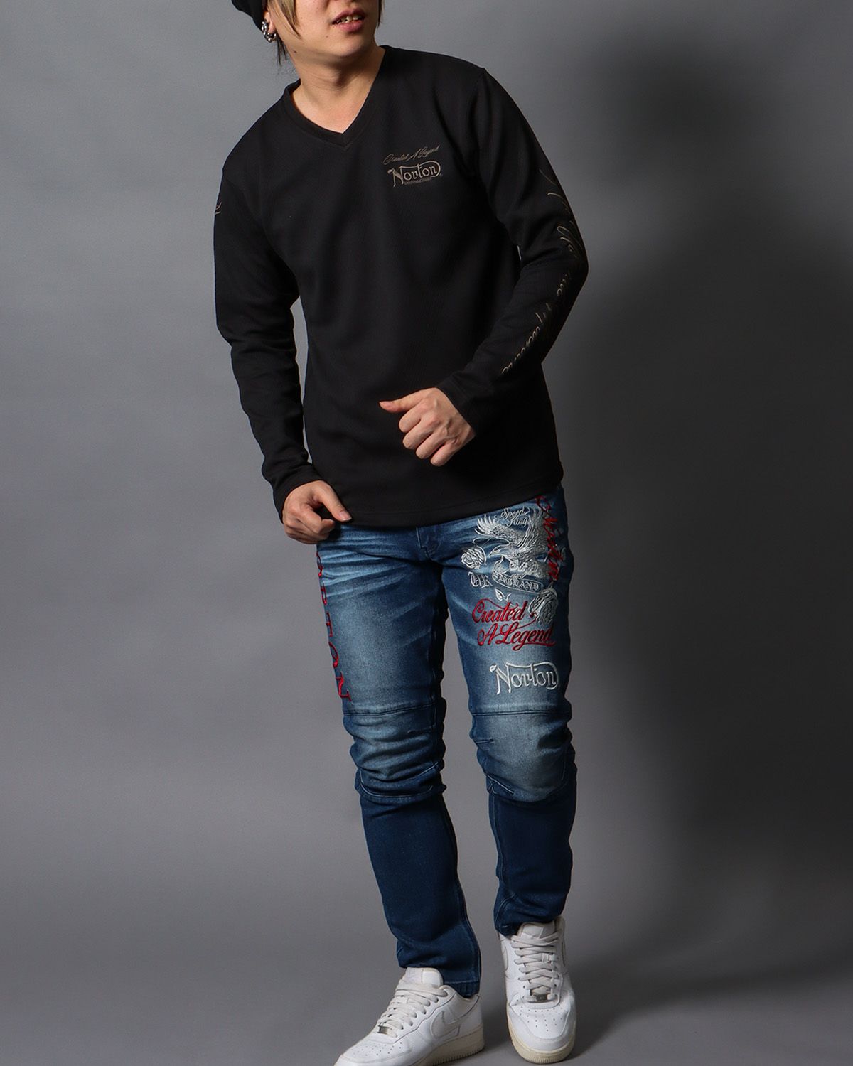 ブラック：178cm/75kg(Lサイズ着用)