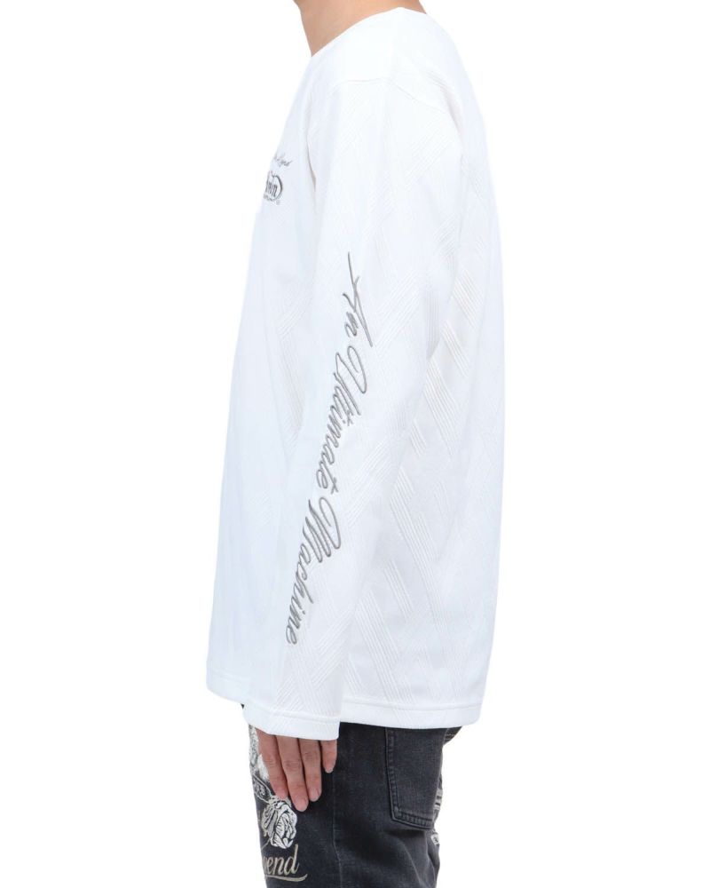 ホワイト：173cm63kg(Lサイズ着用)