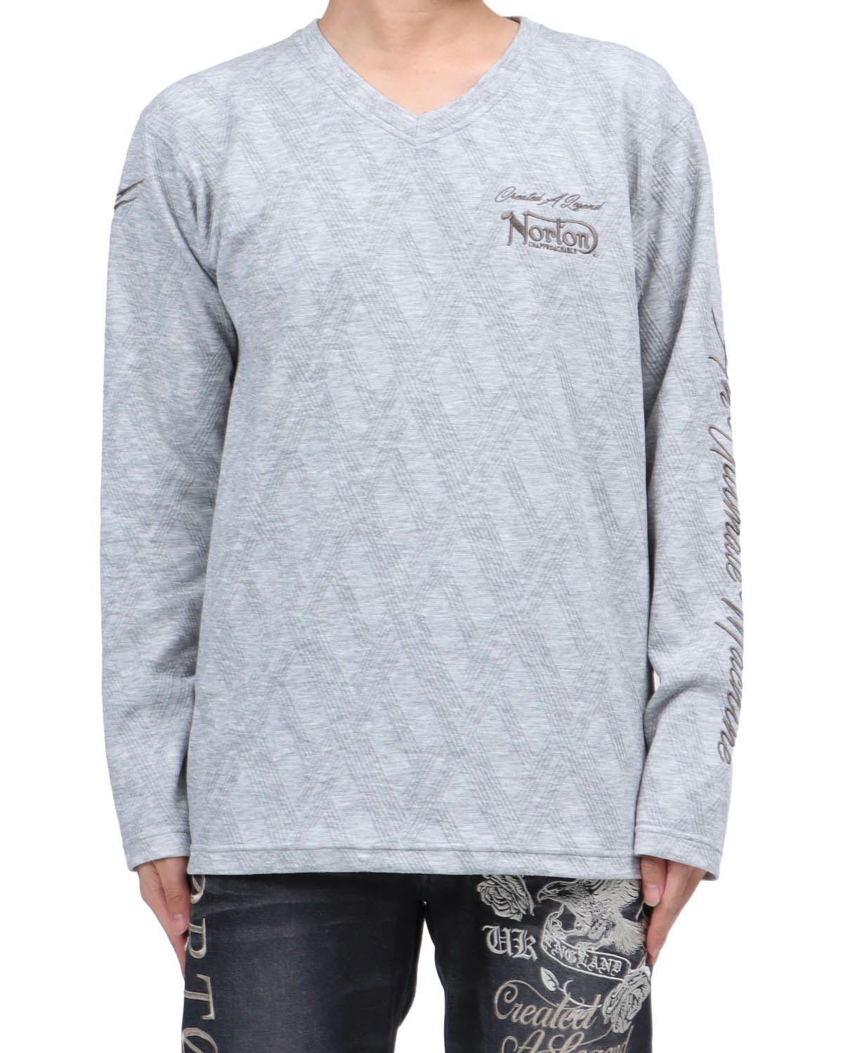 杢グレー：173cm63kg(Lサイズ着用)