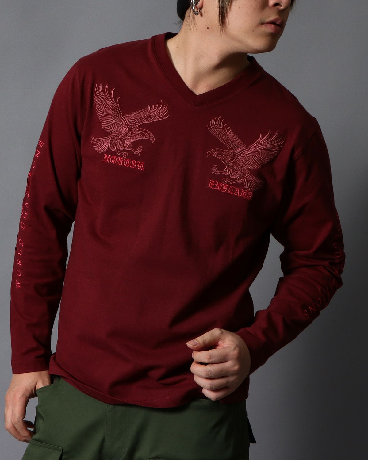 ワイン：178cm/75kg(Lサイズ着用)