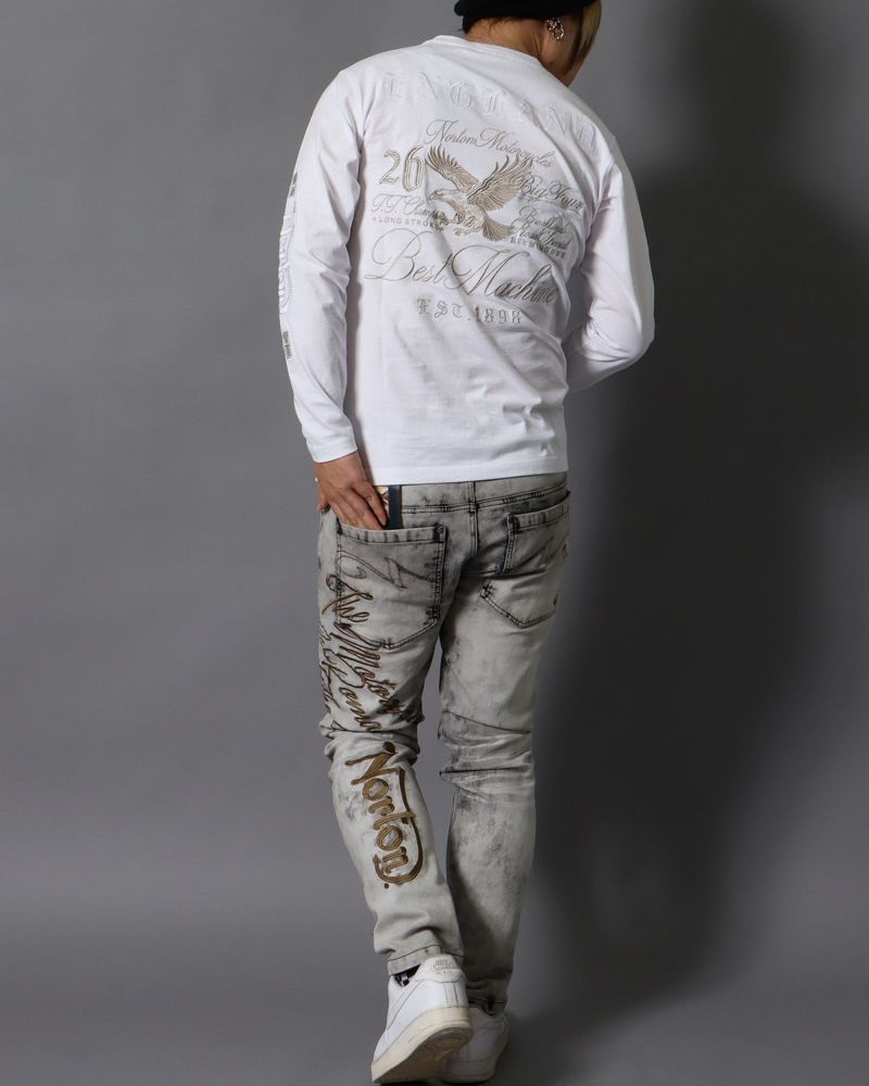 ホワイト：178cm/75kg(Lサイズ着用)