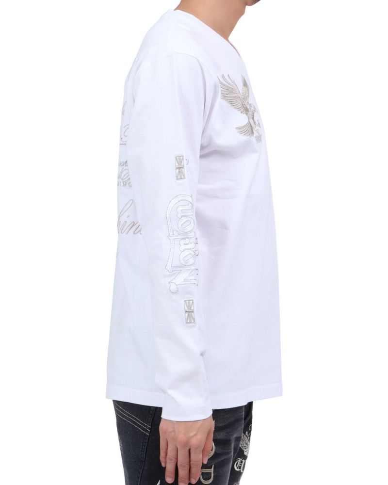 ホワイト：174cm62kg(Lサイズ着用)