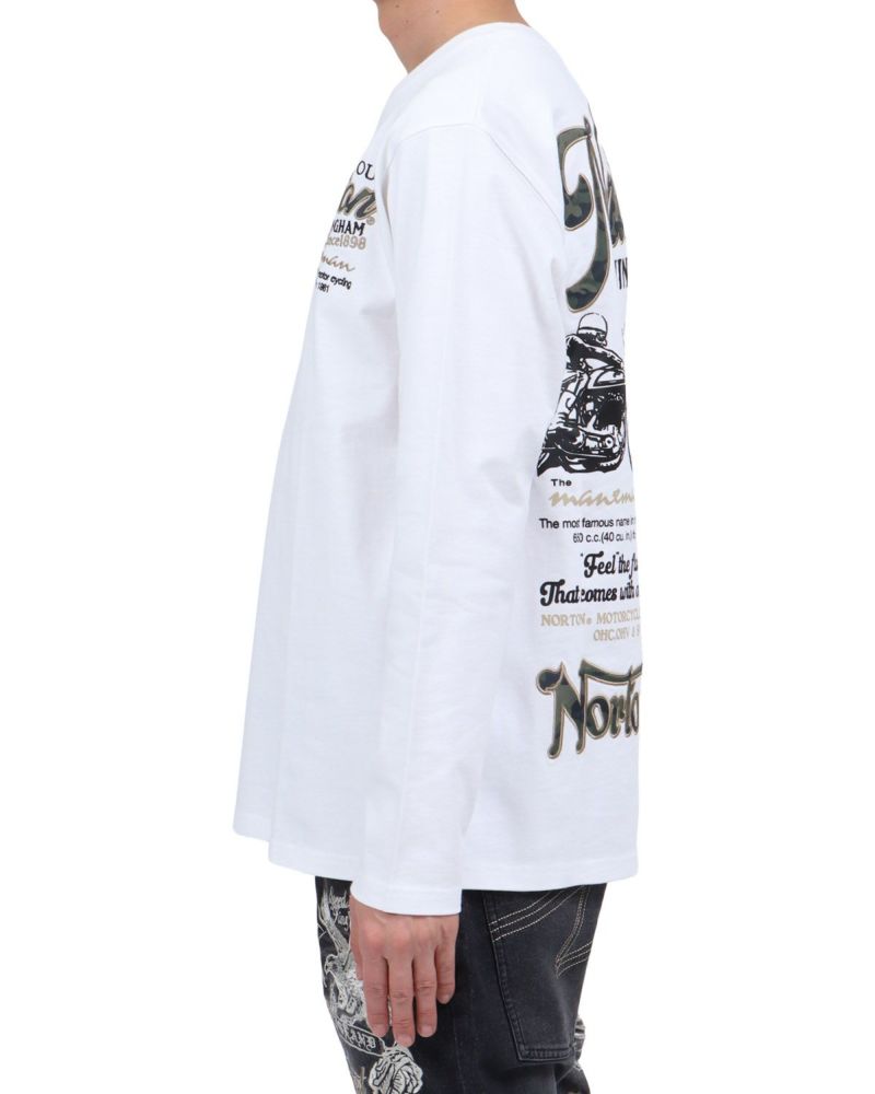 ホワイト：174cm62kg(Lサイズ着用)