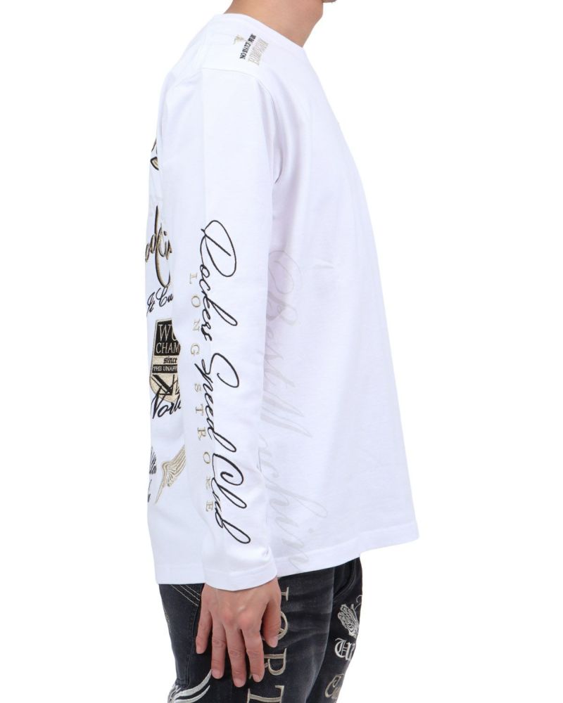 ホワイト：174cm62kg(Lサイズ着用)