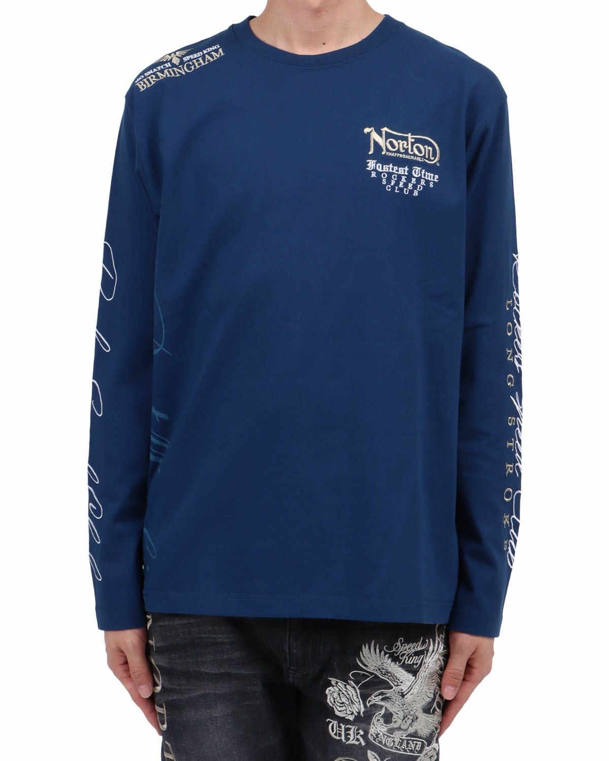 ブルー：174cm62kg(Lサイズ着用)