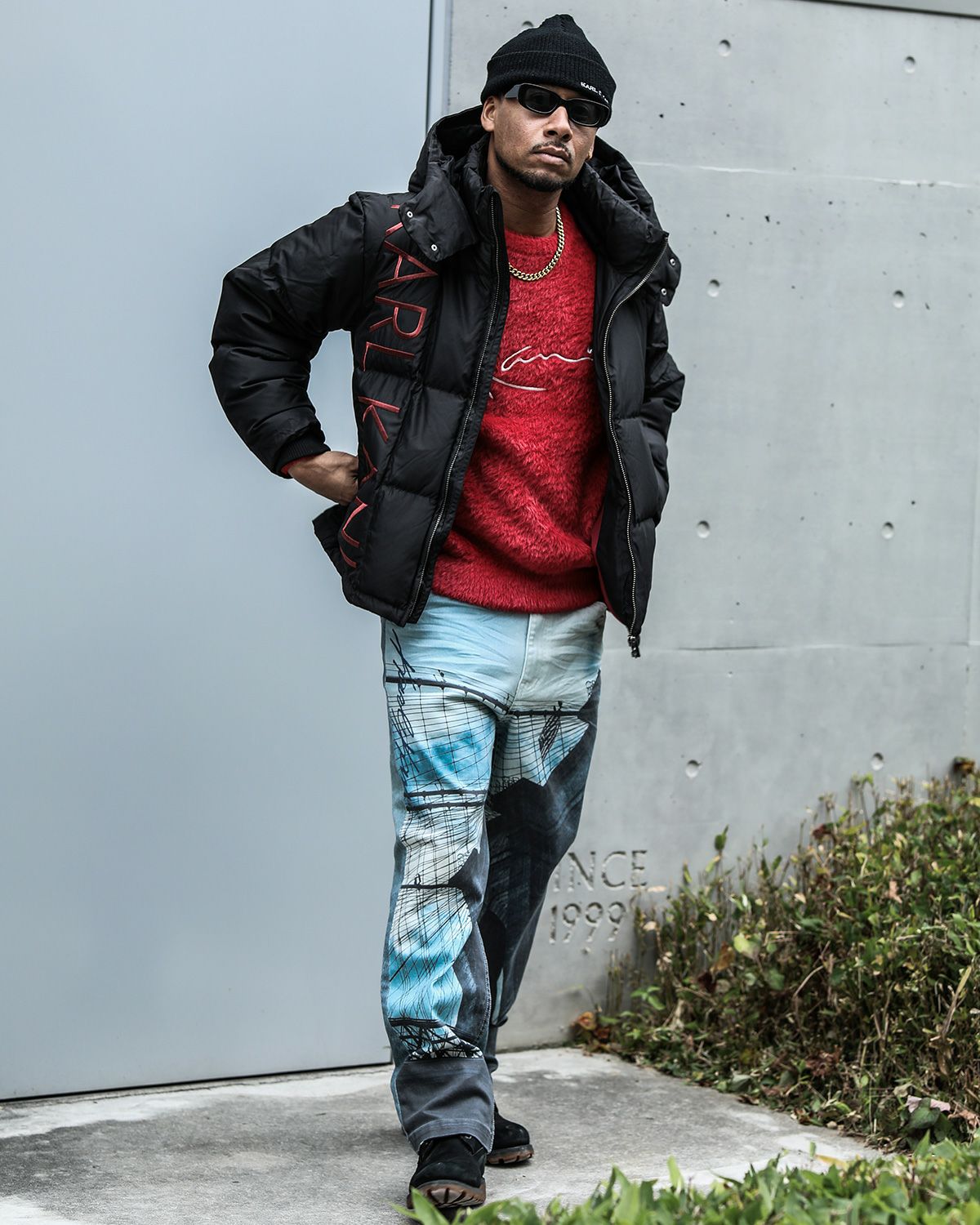 インディゴ：183cm(Lサイズ着用)