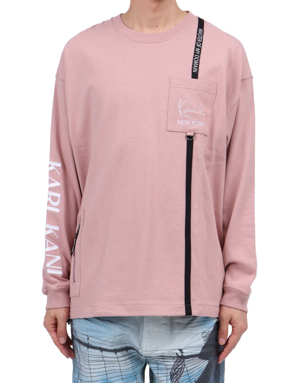 ピンク：174cm62kg(Lサイズ着用)