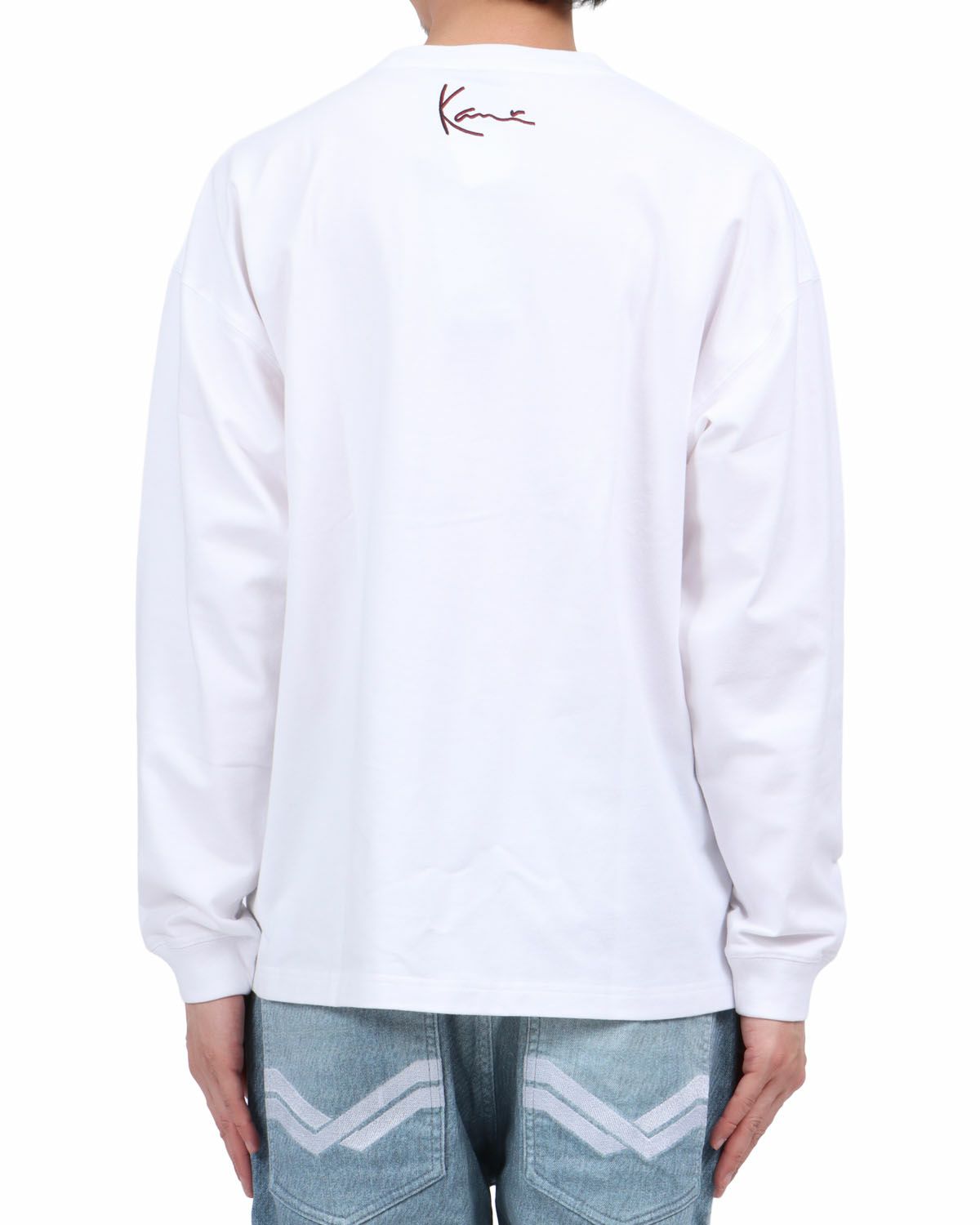 ホワイト：174cm62kg(Lサイズ着用)