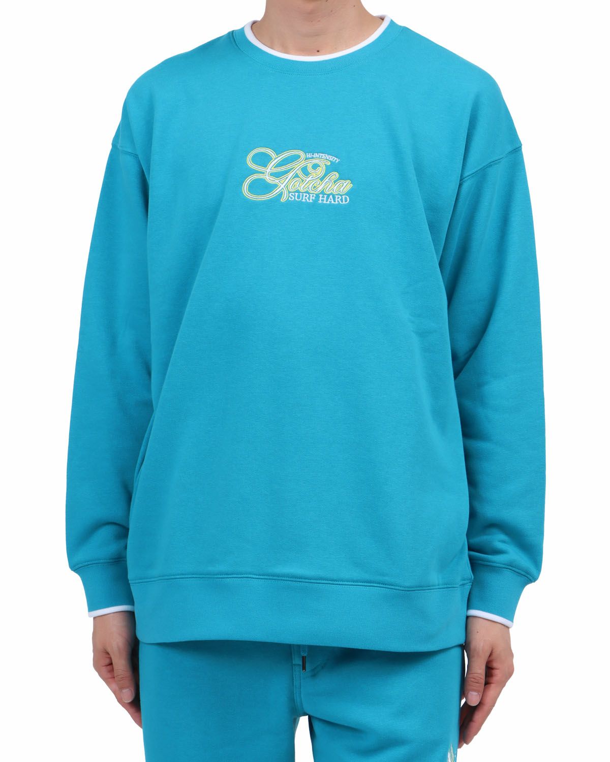 ターコイズ：174cm62kg(Lサイズ着用)