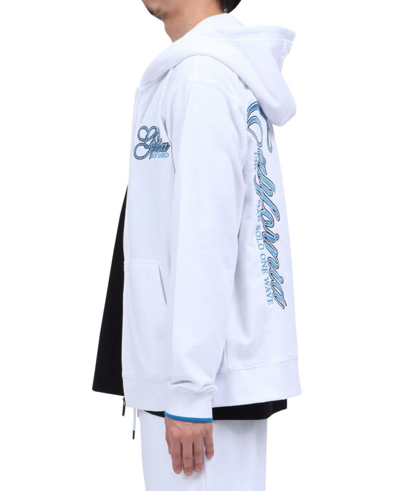 ホワイト：174cm62kg(Lサイズ着用)